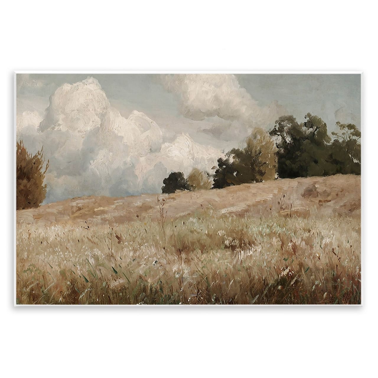 Stupell Industries Classic Cloudy Field Landscape Wall Plaque Art